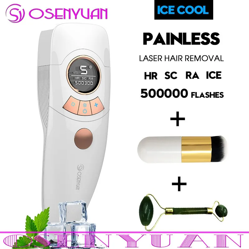 Icecool 4in1 osen Lescolton 4в1 IPL эпилятор, постоянное лазерное удаление волос, ЖК-дисплей, 1000000 импульсов, лазерный Фотоэпилятор для бикини - Цвет: Icecool 4in1 osen