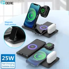 Складное Беспроводное зарядное устройство для iPhone 13 12 11 XS XR X 8 4 в 1 Qi 25 Вт, подставка для быстрой зарядки для Apple Watch 7 6 SE Airpods Pro