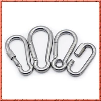 10pcslot stainless steel m4568 m13 carabiner quick hanging elastic buckle connection hook spring hook insurance buckle chain