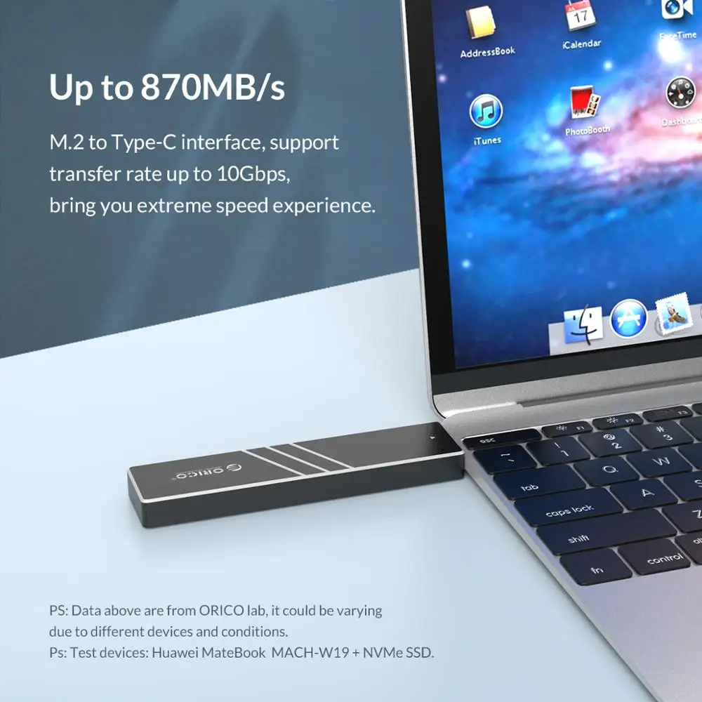 Чехол ORICO 10 Гбит/с M2 NVMe SSD с выдвижным интерфейсом типа C USB3.1 UASP M.2 USB NVME корпус