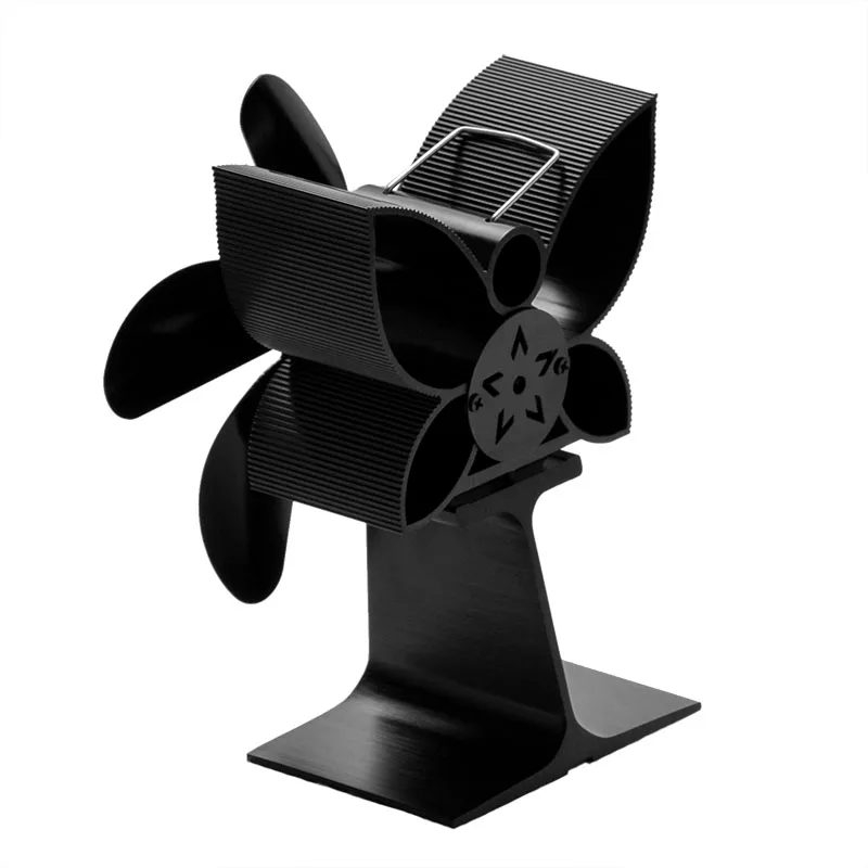 

Fireplace 5 Blades Aluminum Alloy Heat Powered Stove Fan Log Wood Burner Safe Home Fireplace Fan Efficient Heat Distribution