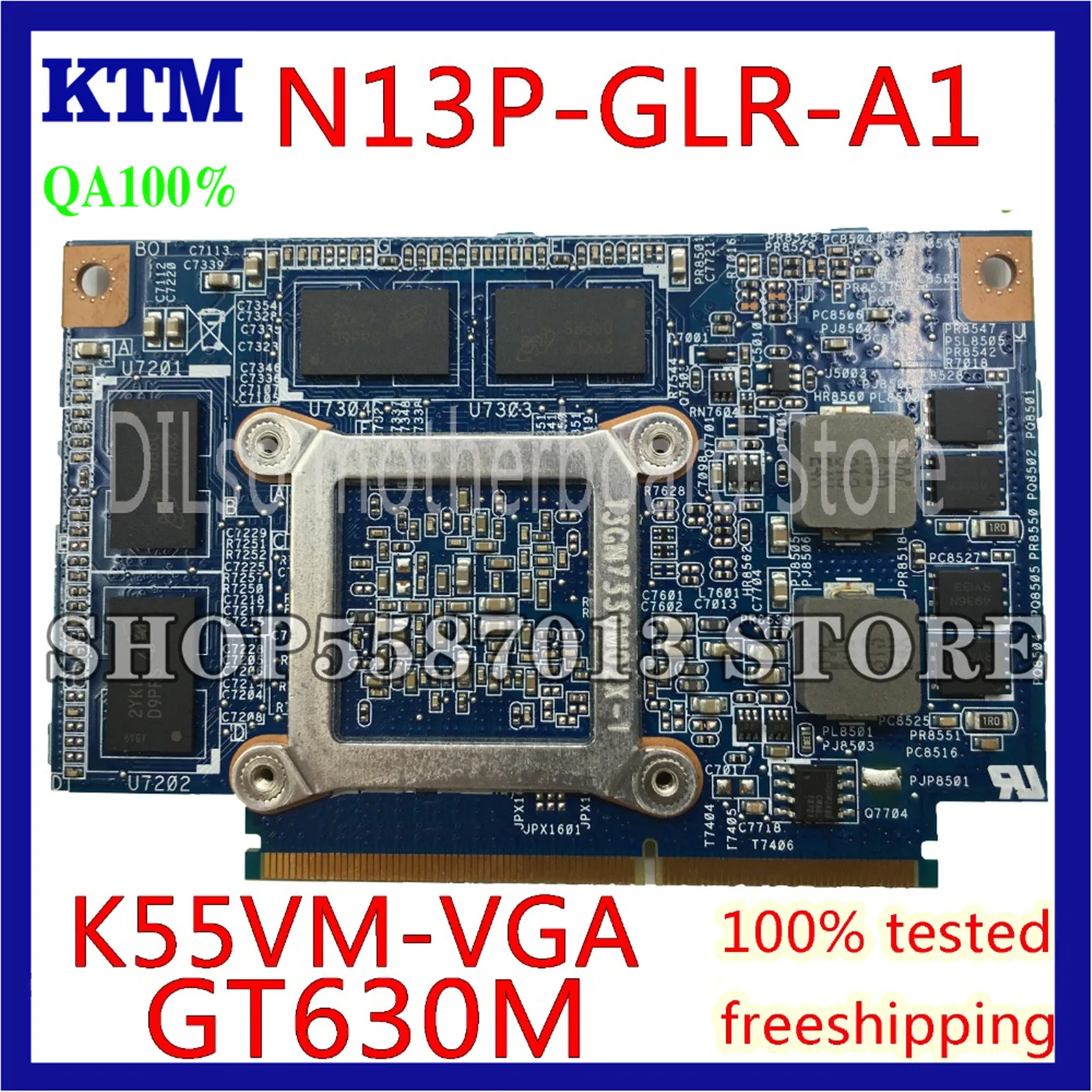 

KEFU N13P-GLR-A1 VGA For ASUS K55VJ K55VM K55V Laptop Graphics card GeForce GT630M with 2GB Test original