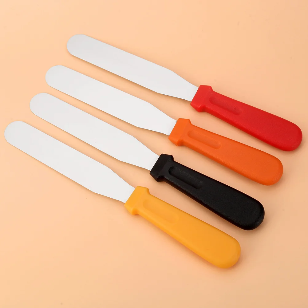

Stainless Steel Cream Butter Spatula Kitchen Pizza Scraper with Handle for Cake Smoother Pastry Decor（7.9 Inches Random