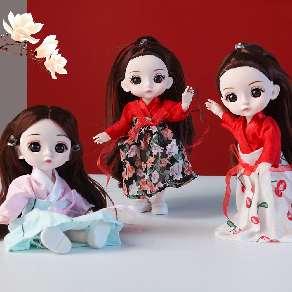 

Кукла шарнирная 16 см, подвижная Модная Кукла с 13 шарнирами, тело обнаженное для макияжа, с одеждой, аксессуары для кукол, игрушки для девочек ...