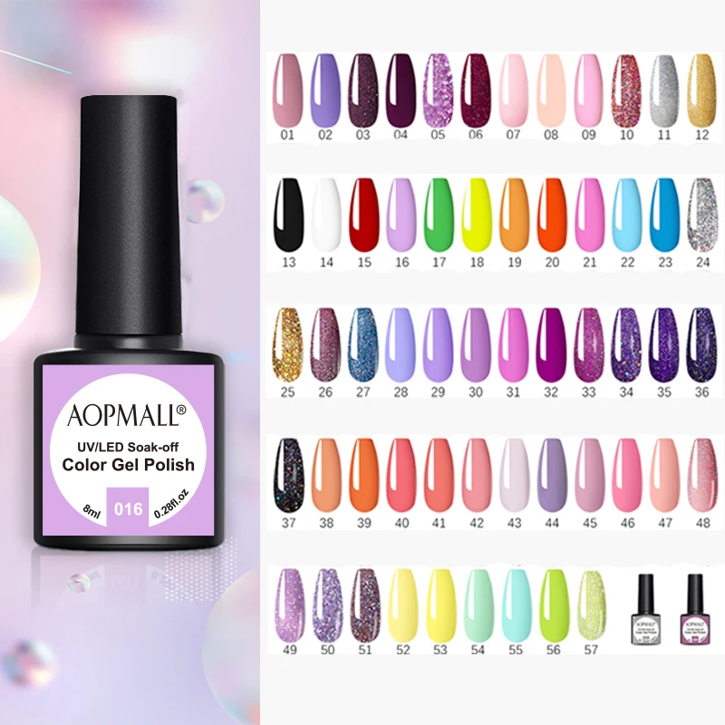 

AOPMALL® Christmas New Year Gift Gel Nail Polish Set Manicure for Nails Semi Permanent Top Coat Gel Varnish Soak Off Nail Art