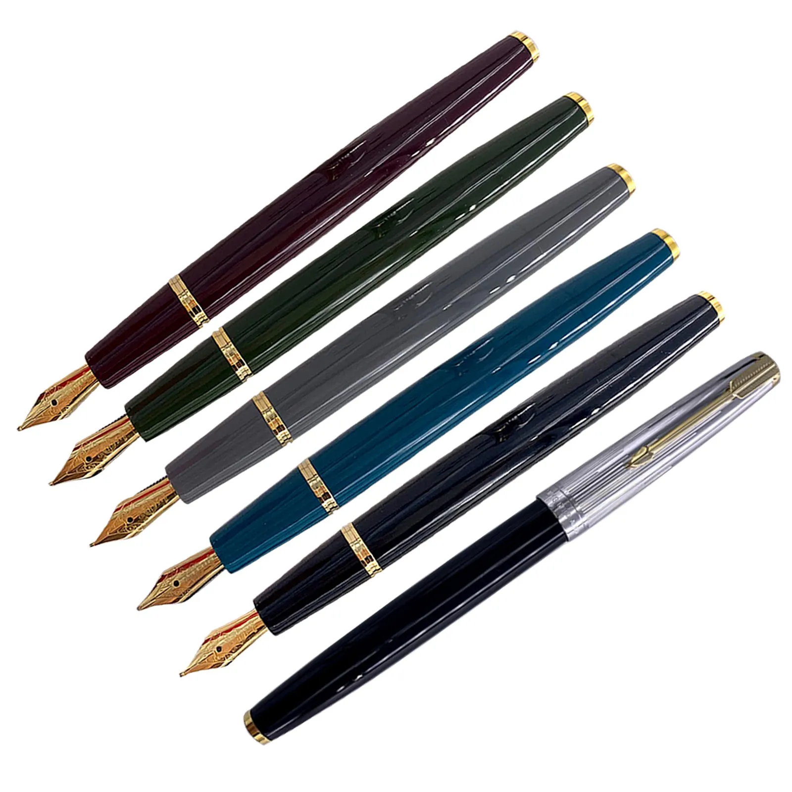 Ручка перьевая Yong Sheng 601A с наконечником из 18-каратного золота, 925 Матовая серебристая ручка с золотым зажимом, двойной шариковый вакуумный поршень, ручка большой емкости