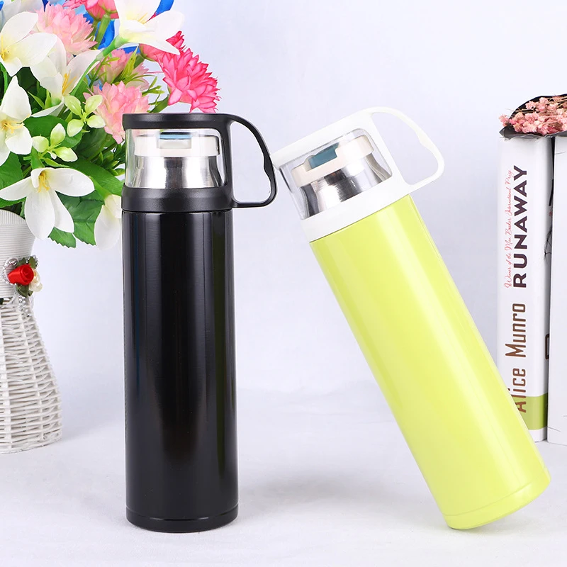 500 мл 304 нержавеющая сталь вакуумная фляжка с прозрачной крышкой термос чашка