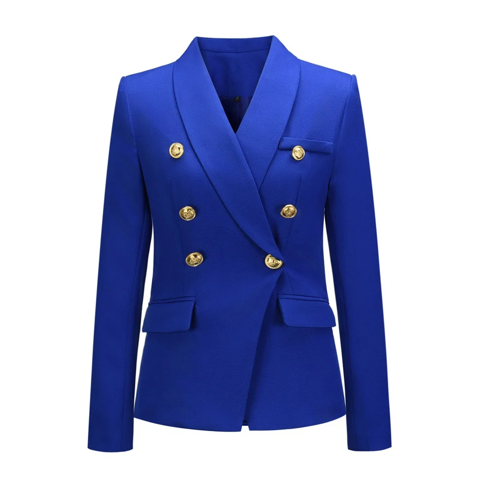 

Womens Double Breasted Formal Blazer for Women Black White Red Blue Vintage Blazers Woman Office Work Wear Suit Jacket Coat
