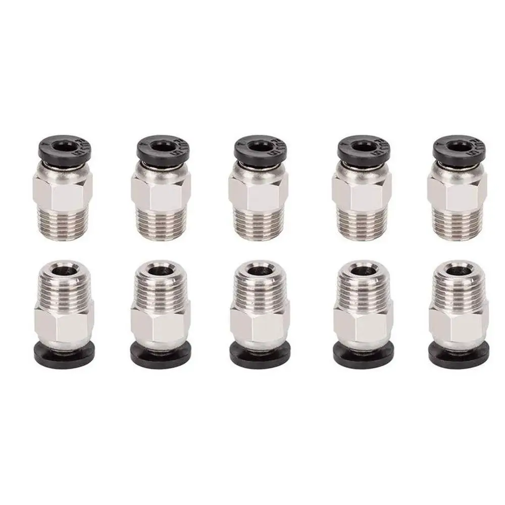 4 шт. PC4 M6 фитинги + M10 штыревые прямые пневматические PTFE трубки нажимной фитинг