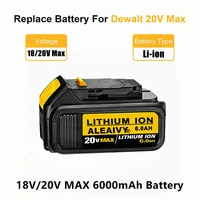 dcb200 18v20v max xr 6 0ah lithium replacement battery for dewalt 18v dcb184 dcb200 dcb182 dcb180 dcb181 dcb182 dcb201 dcb206