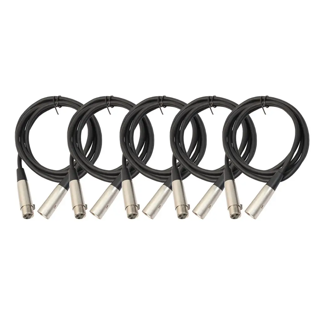 

Professional Guitar Instrument Audio Cable, 1.8m 5pieces Male Plug to Female
