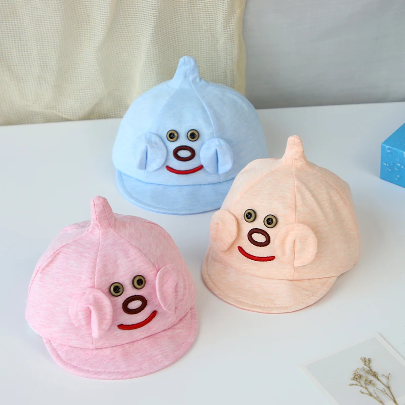 

Бейсболка детская с мультяшной вышивкой лицом, мягкая хлопковая кепка с козырьком для младенцев, милая Кепка От Солнца, для мальчиков и дево...