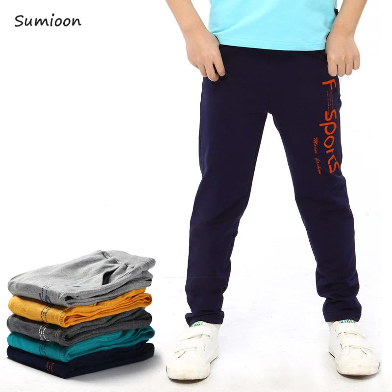 Летние спортивные штаны для мальчиков с буквенным принтом хлопковые детские
