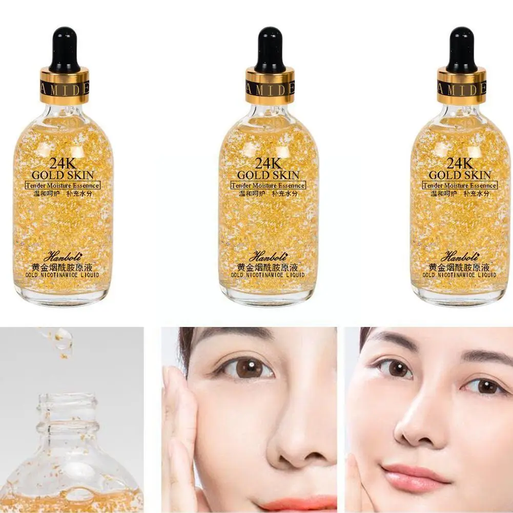 

24k Yellow Gold Face Serum Anti Aging Serum Lifting Care Acido Collagen Moisturizing Skin Essence Whitening Q1H3