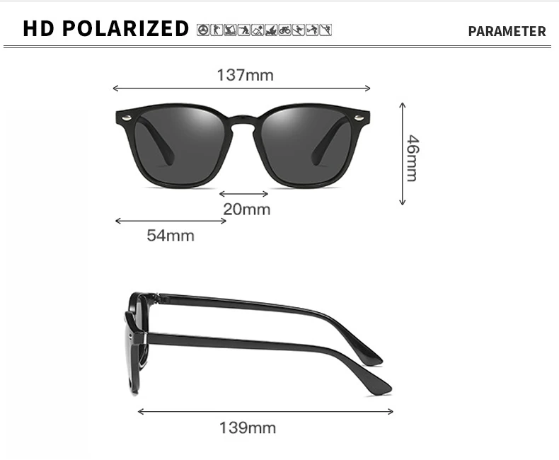Солнцезащитные очки мужские и женские Поляризованные в маленькой оправе с