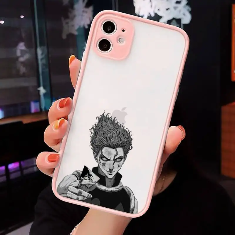 

hunter x hunter Phone Cases Matte transparent For Pink iPhone 12 Mini 11 Pro XR XS Max 7 8 Plus X Back Cover