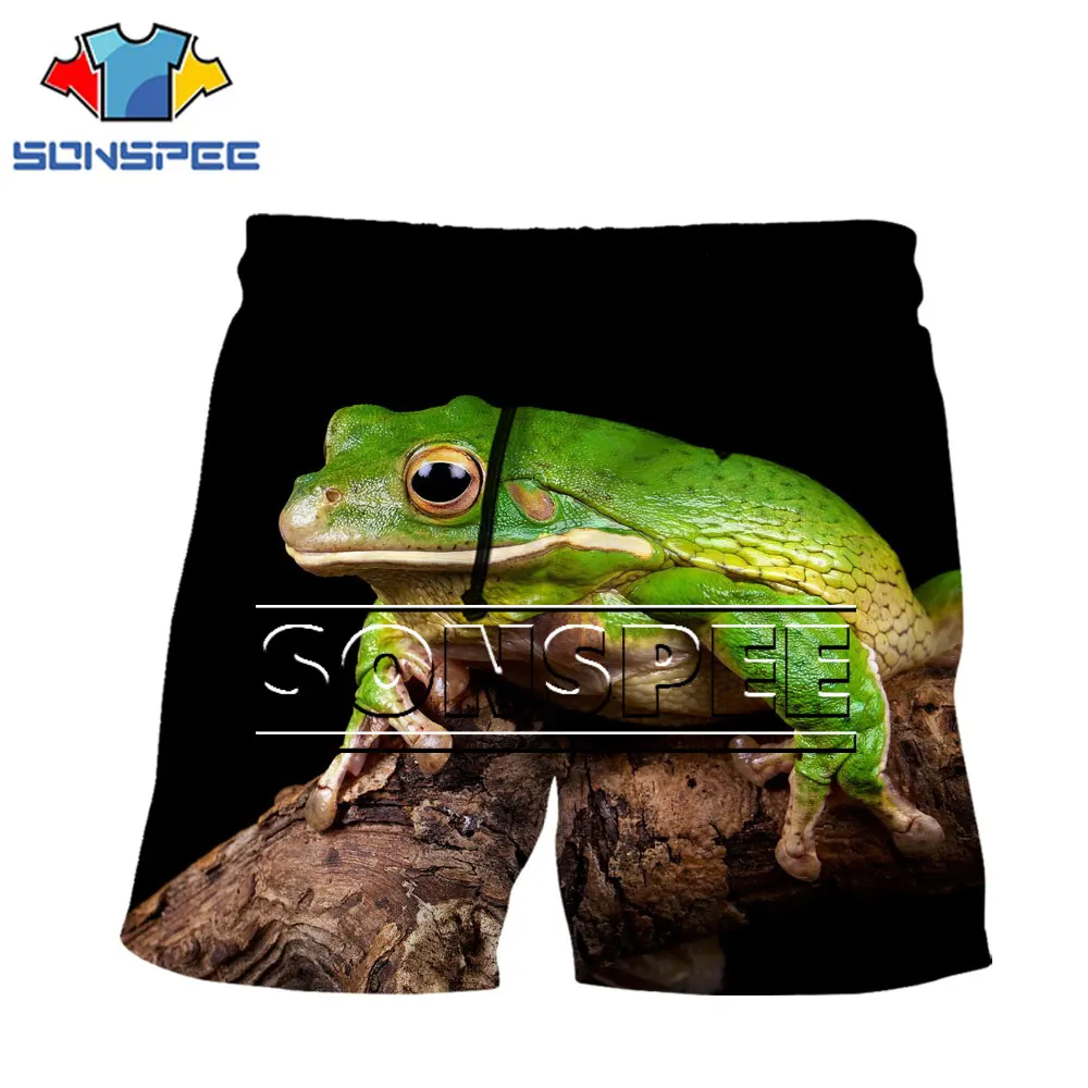 

SONSPEE Brand 3D Printing Men Shorts Frog green Realistic Funny Retro Fashionable Minority New Trend Street Cool 6XL Shorts