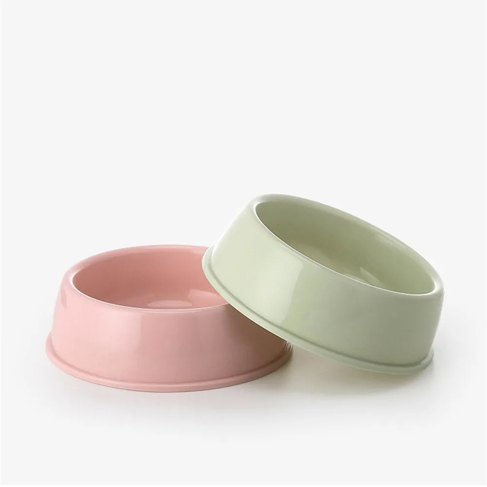 

Nonslip Single Cat Feeders Dog Pet Feeding Food Drinking Water Bowl Puppy Outdoor Eating Dishes Kitten Candy Color Round Plate