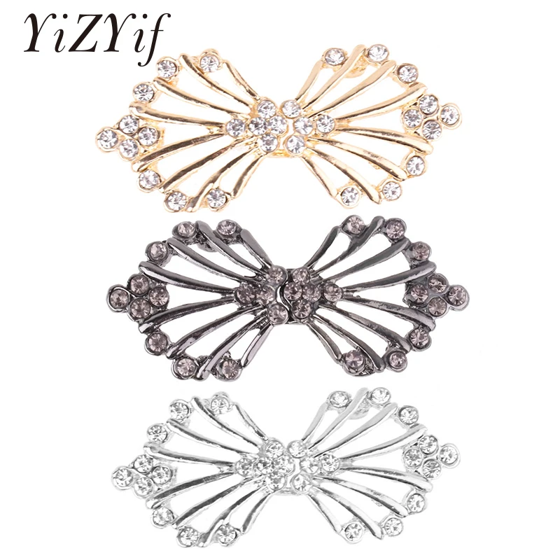 3 пары зажимов для кардигана броши декоративный Блестящий плащ с кристаллами