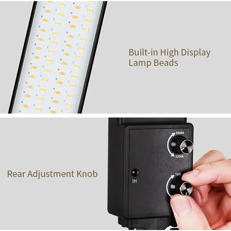

40cm Handheld LED Light Stick 3200-5500K Dimmable Photographic Lighting Lamp For Makeup Photo Studio Video Light Wand Fill Light