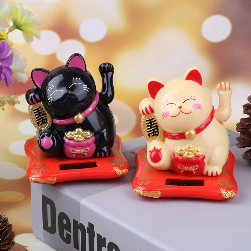 Модный новый черный/белый манекены Neko на солнечной батарее приветственный Кот