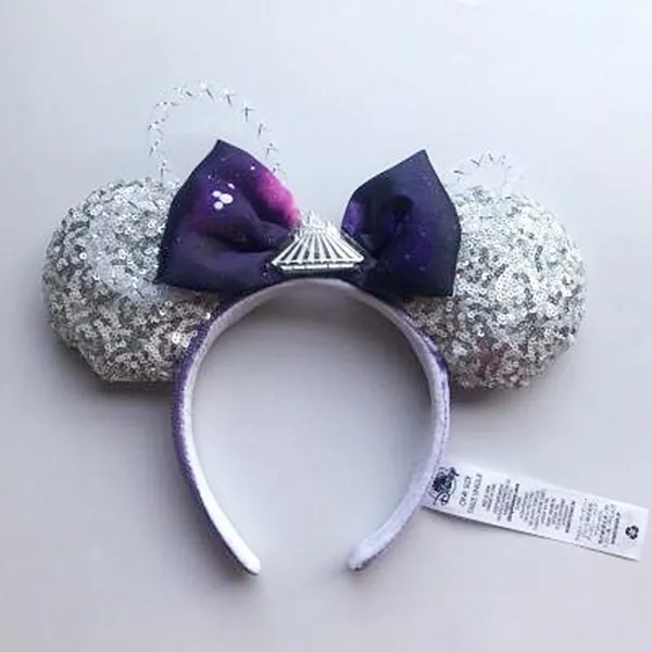 Ночное небо серебряные блестки Микки Минни головная повязка плюшевая шляпа