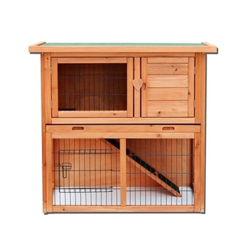 

36" Chicken Coop Fir Wood Hen House 2-Tier Pet Rabbit Guinea Pig Ferret Hutch Waterproof with Pulloutable Plastic Tray[US-Stock]