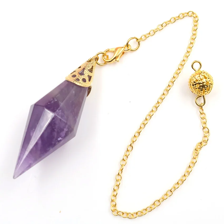 YJXP маятниковая подвеска натуральный аметист розовый кристалл черный Агаты опал