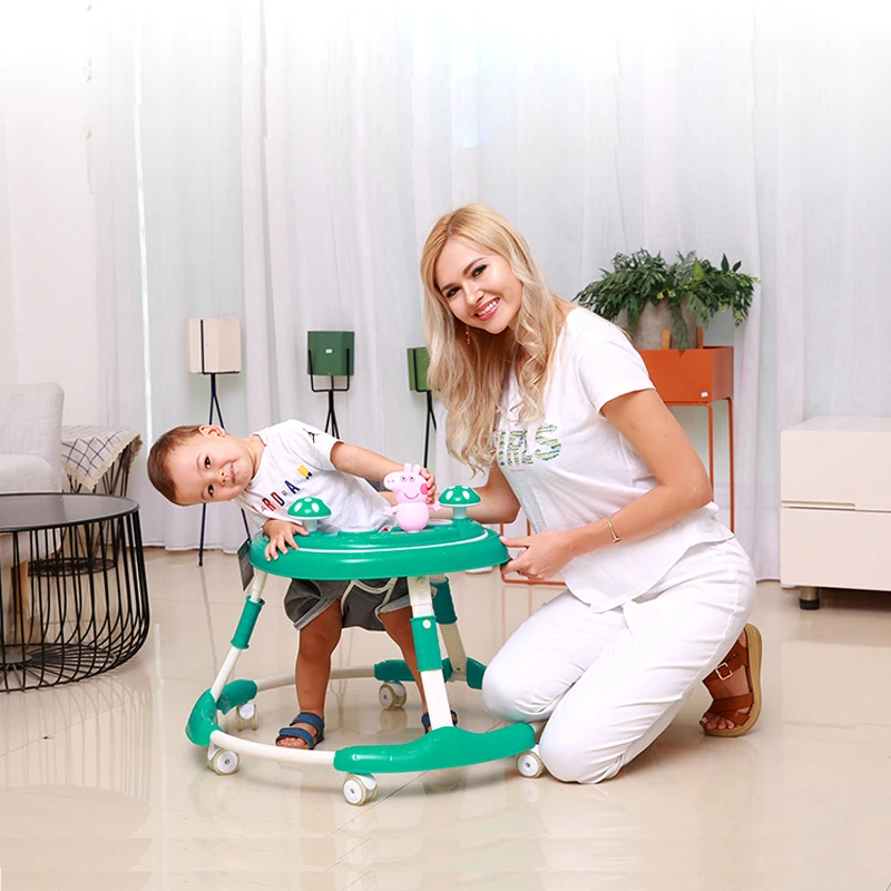 

Baby Walker with Wheel and Seat Multifunction Newborn Learning Walking Car with Music Folding and Adjustable Infant Walk Car