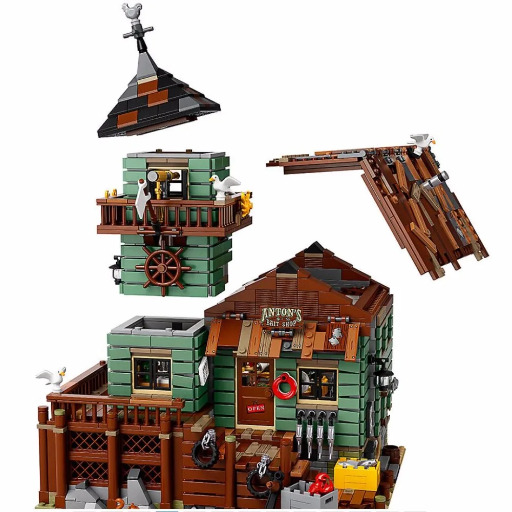 Lepinblocks 16050 старый Рыболовный магазин серия MOC совместима с LEGOin 21310 набор