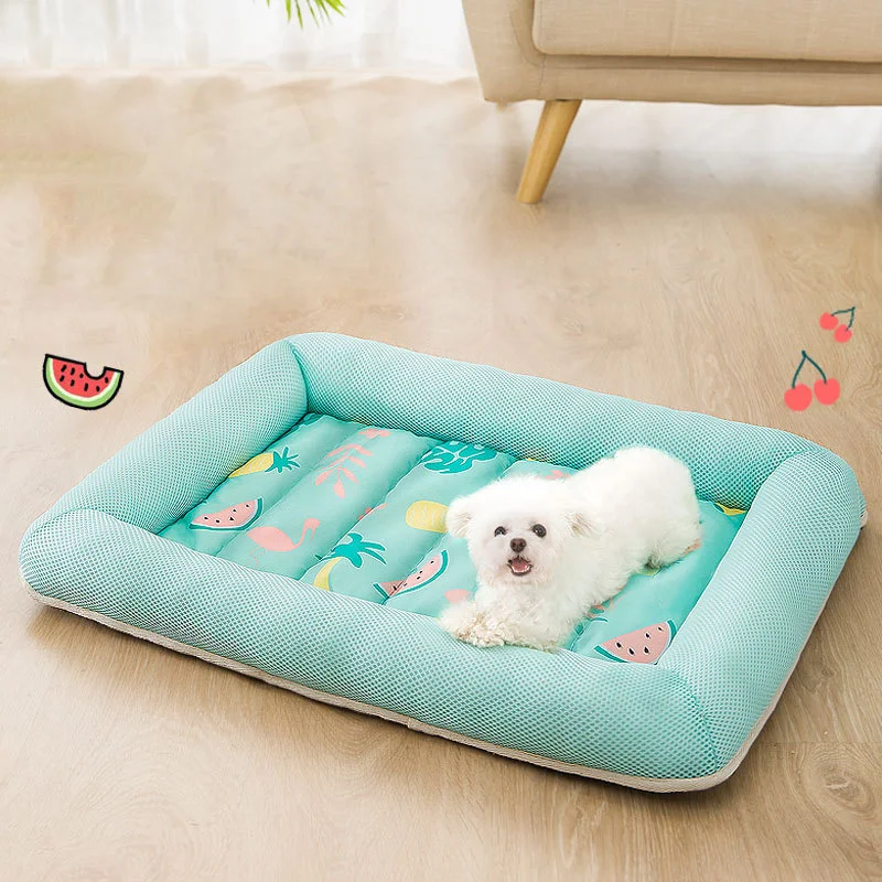 

Summer Cool Dog Bed Cooling Mat Breathable Anti-slip Mattress Washable for Large Medium Small Pets Sleeping