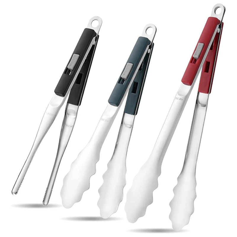 

Kitchen Tongs Premium 304 Stainless Steel Cooking Tongs for Cooking Grilling BBQ Non - Slip Silicone Comfort Grip