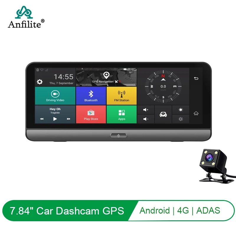 Автомобильный видеорегистратор anphilosophy 8 дюймов 4G GPS-навигация Android 5 1 Bluetooth AV-IN Wi-Fi +