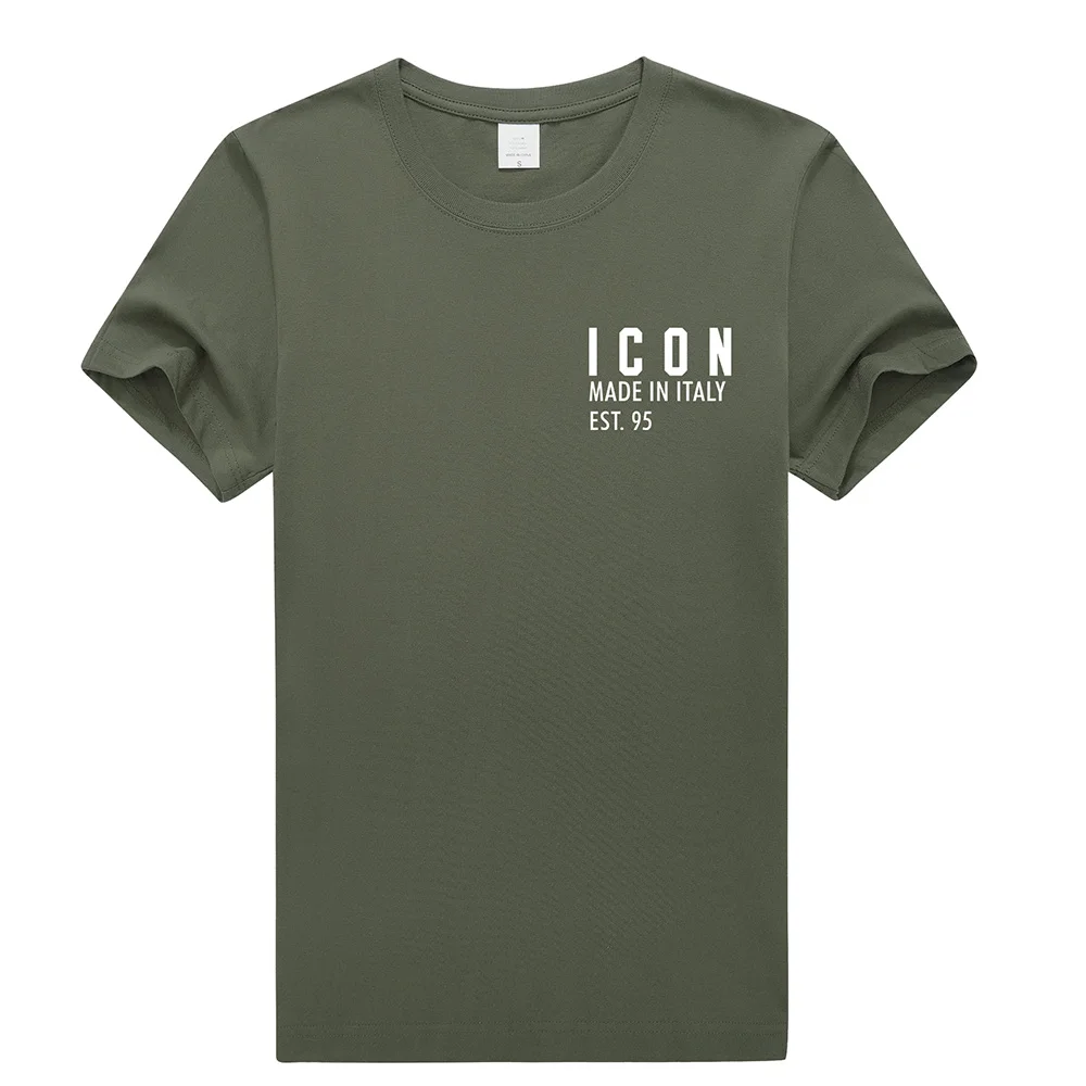 Футболка dsq Мужская и женская с логотипом значка Повседневная рубашка из 100%