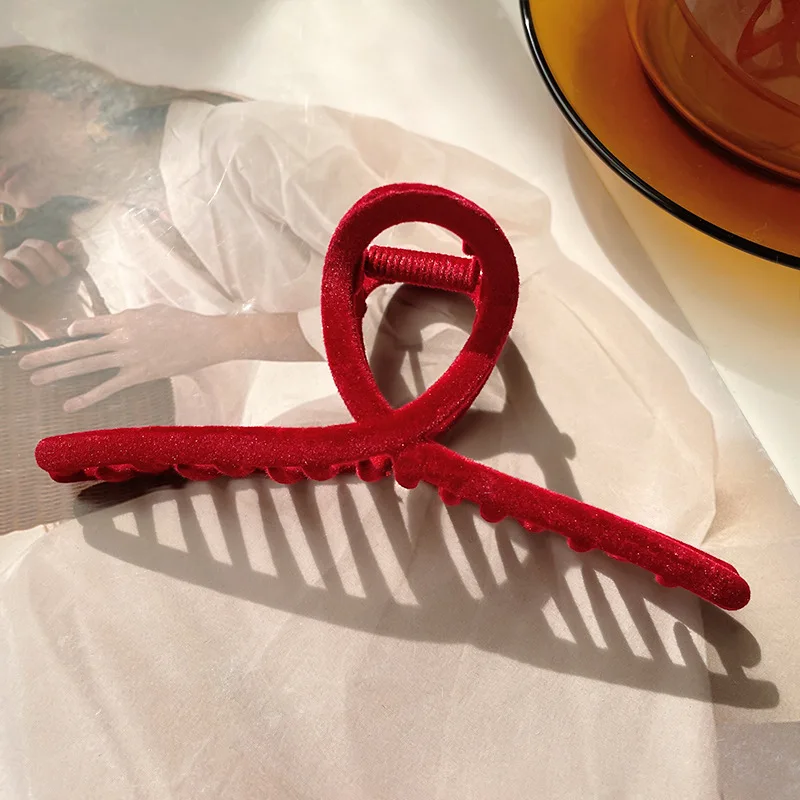 CX65 Корейский Бархатный зажим для волос заколка женский головы с большой акулой