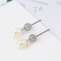 s925 japan and south korea sterling silver pearl earrings female diamond fashion personality long tassel earrings female jewelry