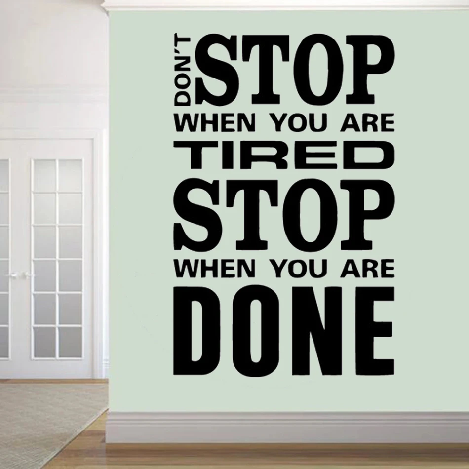 

Stop Wall Stickers Art Wallpaper Decoration For Creative GYM Room Quotes Mural Home Decor Poster Decals Self Adhesive HQ1084