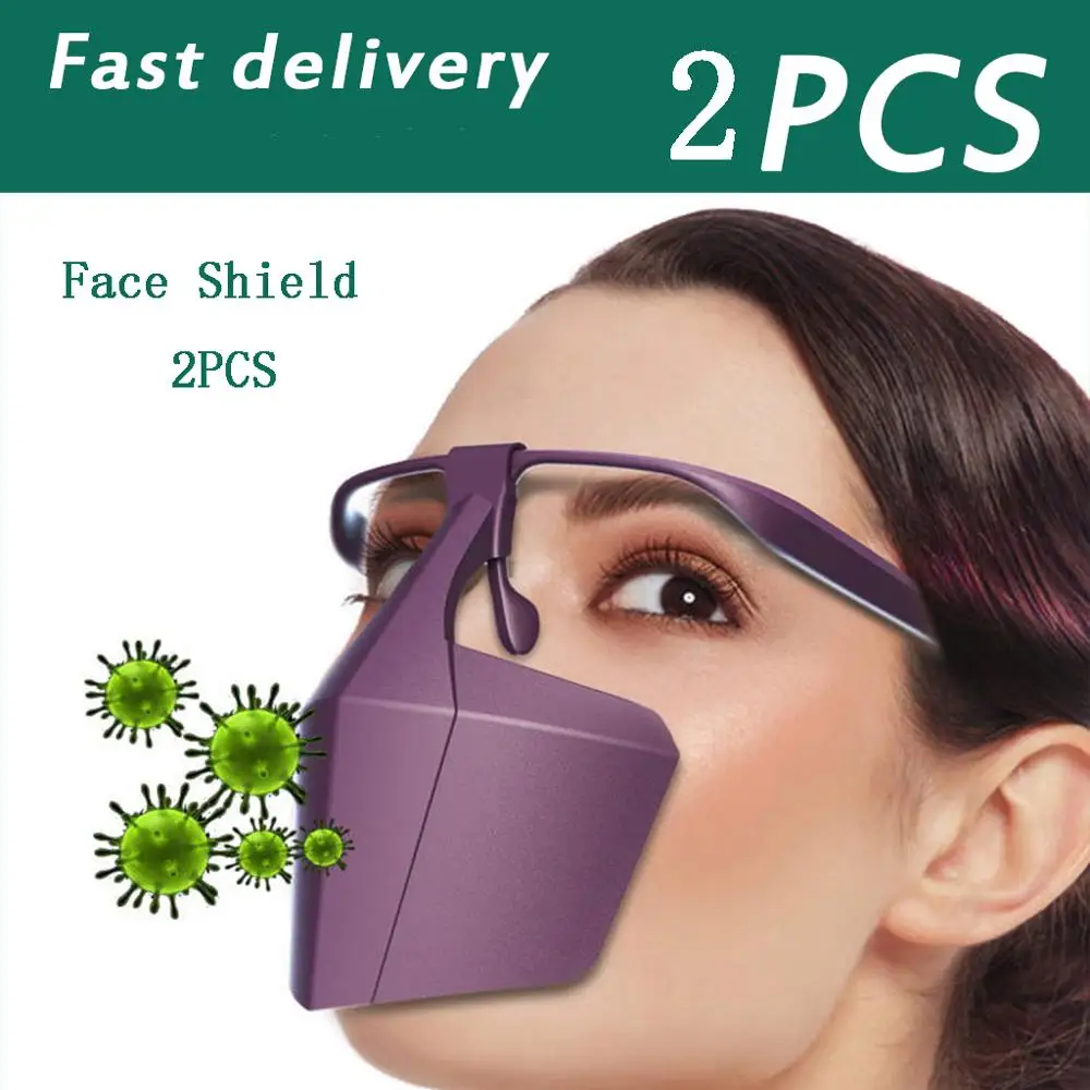 

Protective Safety Face Shield Adult Glasses Mask Windproof Face Masks For Men Women Droplet Proof Mouth Masks Isolation Screen