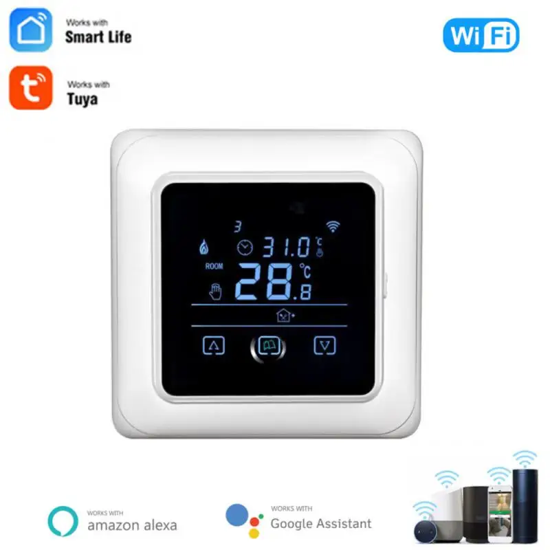 

Tuya 16A Smart Wifi Electric Floor Heating Thermostat LCD Touch Screen Temperature Voice Remote Controller Via Alexa Google Home