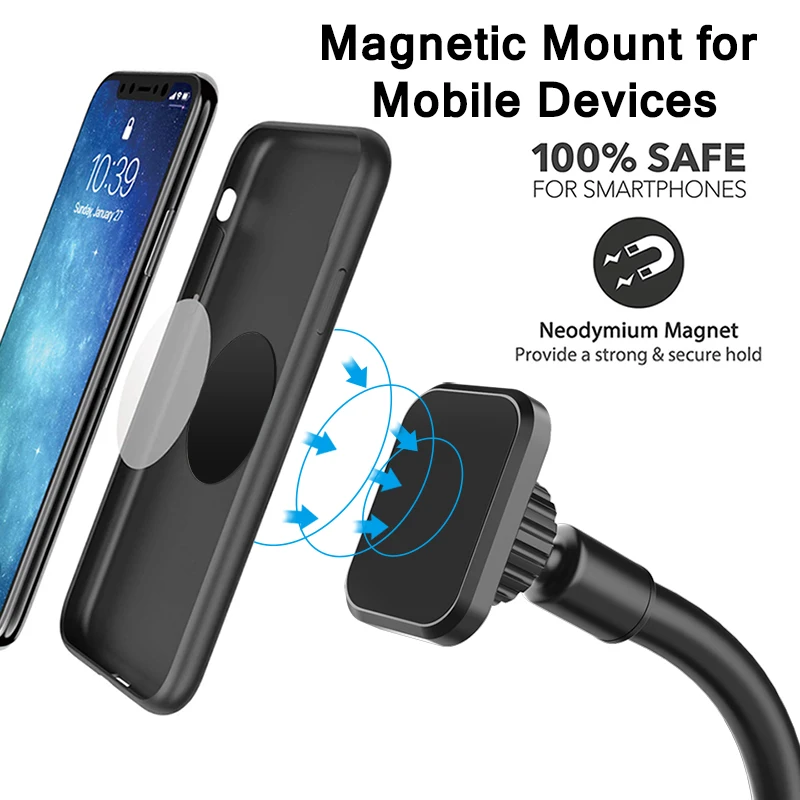 Universal Magnetic Car Cup Holder MountGoose neck Car Cup Holder Magnetic Cradle Mount  For iPhone 7 8 11 XS Note 9/ S10+ xiaomi