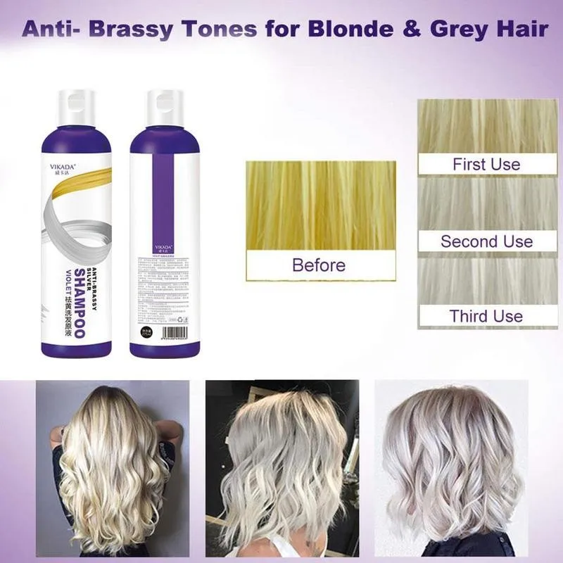 Шампунь краска для волос фиолетового цвета 275 мл удаления льняного серого