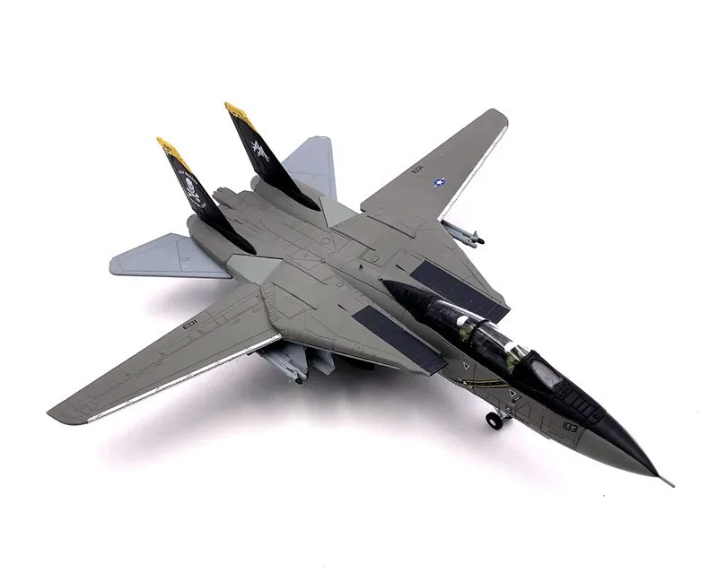 Wltk US Navy Grumman F-14A Tomcat Jolly Rogers Fighter 1/100 Diecast Model |