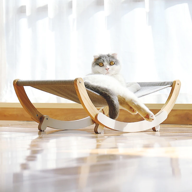 Гамак для кошки Pet колыбели серым древесным рисунком из мягкой дышащей ткани