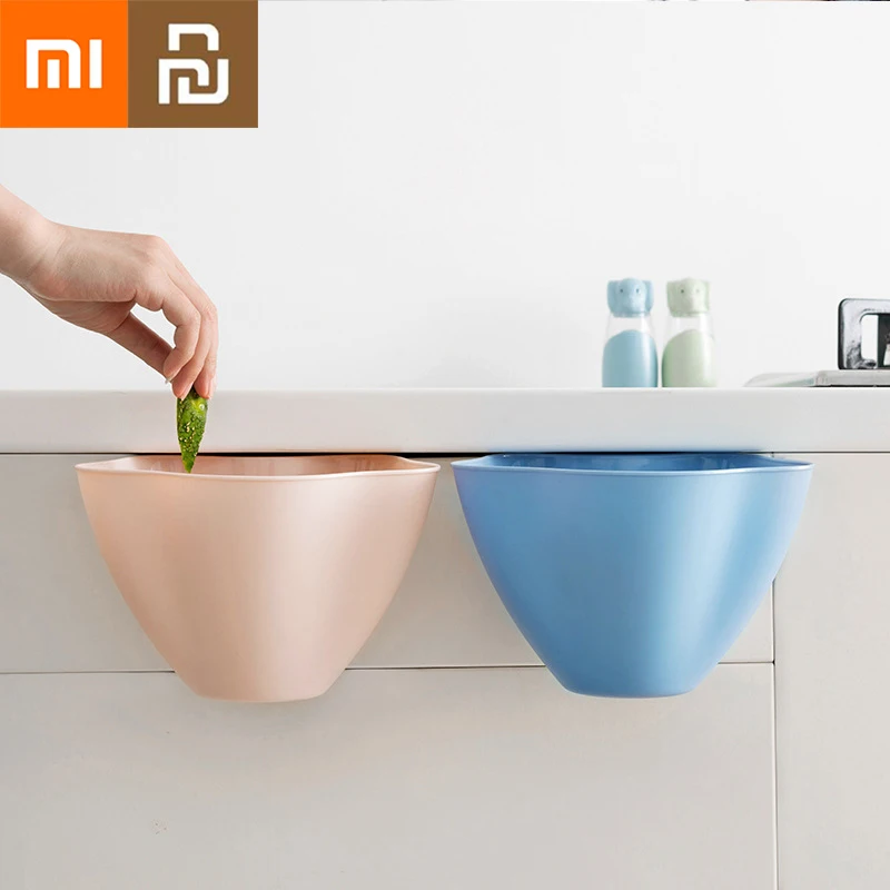 

NEW2022 Xiaomi Youpin Home Living Room Kitchen Hanging Trash Can Bathroom Cabinet Door Bedroom No Cover Small Trash Can Bedside