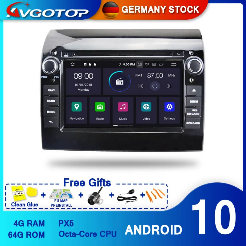 AVGOTOP Android 10 4 Гб + 64 ГБ Автомобильный dvd плеер для FIAT DUCATO/CITROEN JUMPER/PEUGEOT BOXER 2011 2015 IPS HD
