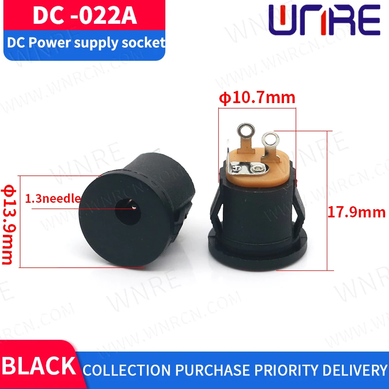 Женский Разъем питания постоянного тока винтовая гайка монтажный разъем DC022 5 5*2 1