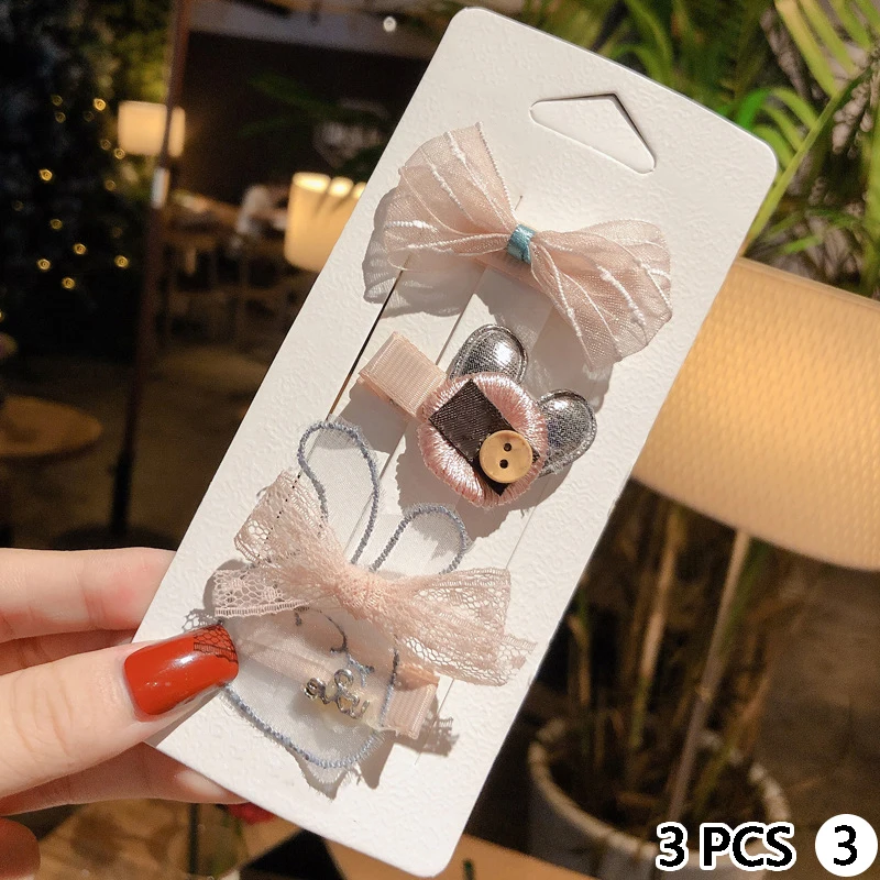 4PCS 3 4/5 шт./компл. ювелирные украшения для волос симпатичная детская одежда с бантом, с проектом из мультфильма, волосы на заколках для наращивания шпильки с орнаментом заколки повязка Для женщин аксессуары для волос - Окраска металла: 4PCS 3