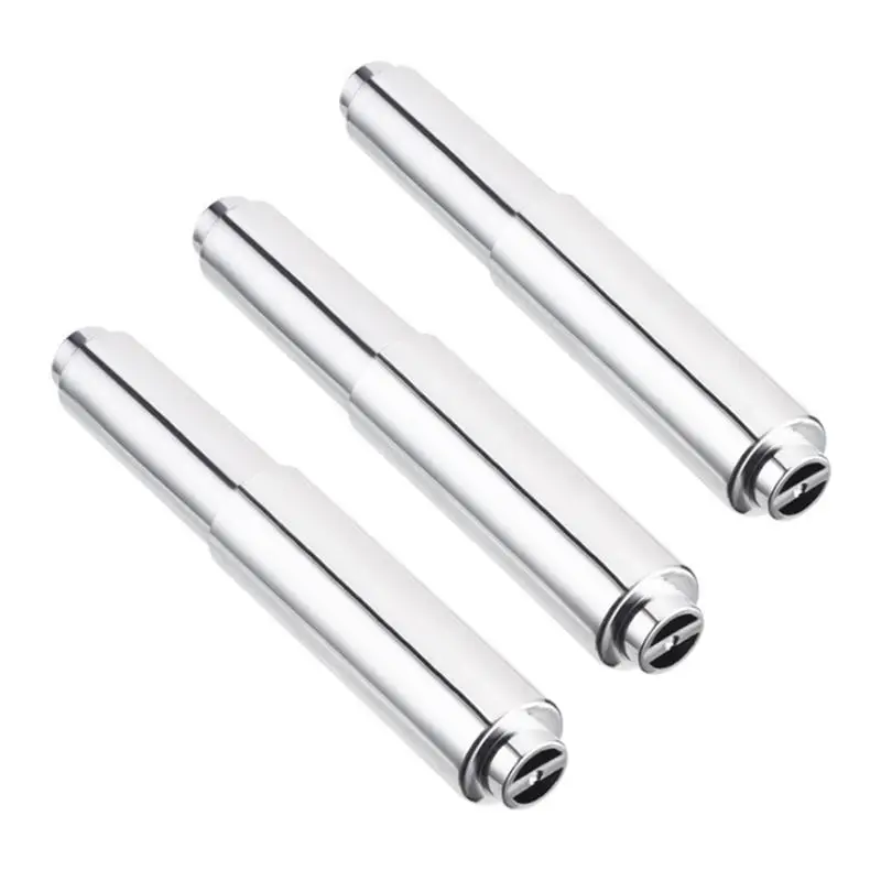 3pcs ABS Chrome Plated Paper Roll Holder Insert Replacement Bathroom Spindle Spring Flexible Toilet Roll Holder Kitchen