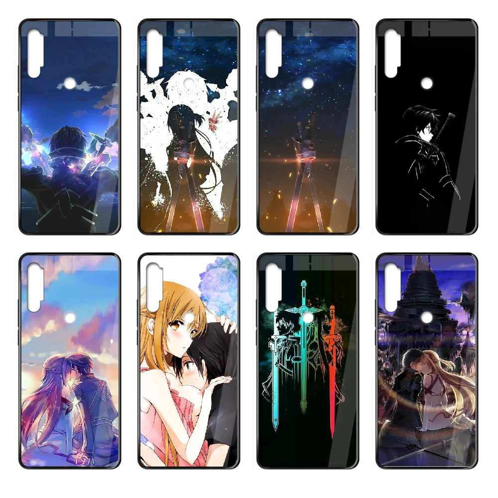 Sword Art Online SAO чехол для телефона Корпус Xiaomi Redmi Note S2 4 5 6 7 8 K20 A S X Plus Pro Черный