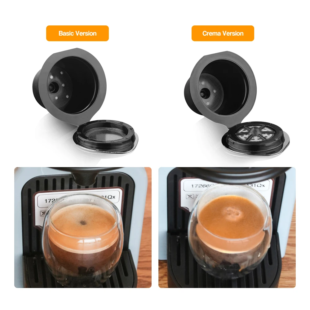 Crema многоразовые кофейные капсульные фильтры для Nespresso фильтр Pod с сеткой из